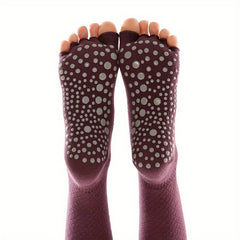 Women's Anti-slip Knee High Yoga Socks with Silicone Grip