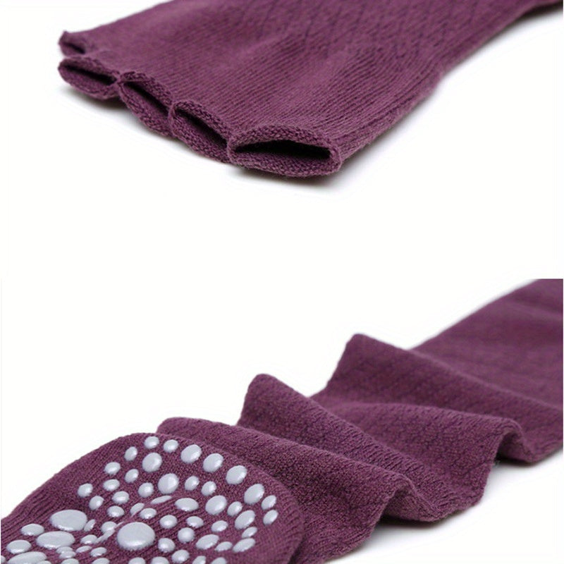 Women's Anti-slip Knee High Yoga Socks with Silicone Grip