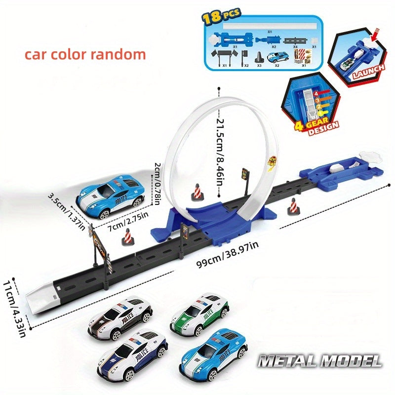 Metal Racing Car Track Toy Set - Endless Racing Fun!