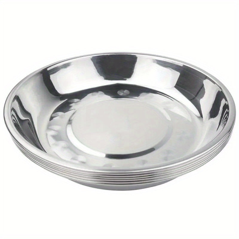 Stainless Steel Camping Plates Set Portable Picnic Tableware 5/10pcs Ramadan
