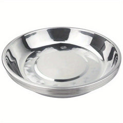 Stainless Steel Camping Plates Set Portable Picnic Tableware 5/10pcs Ramadan