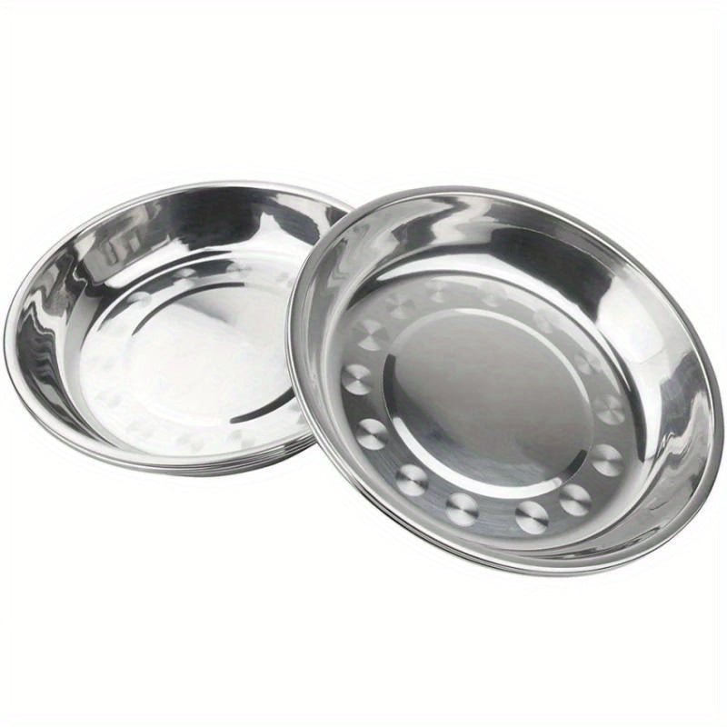 Stainless Steel Camping Plates Set Portable Picnic Tableware 5/10pcs Ramadan