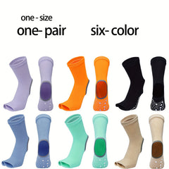 Breathable Non-slip Toeless Yoga Socks Heel Grip Sports Pilates Barre Dance