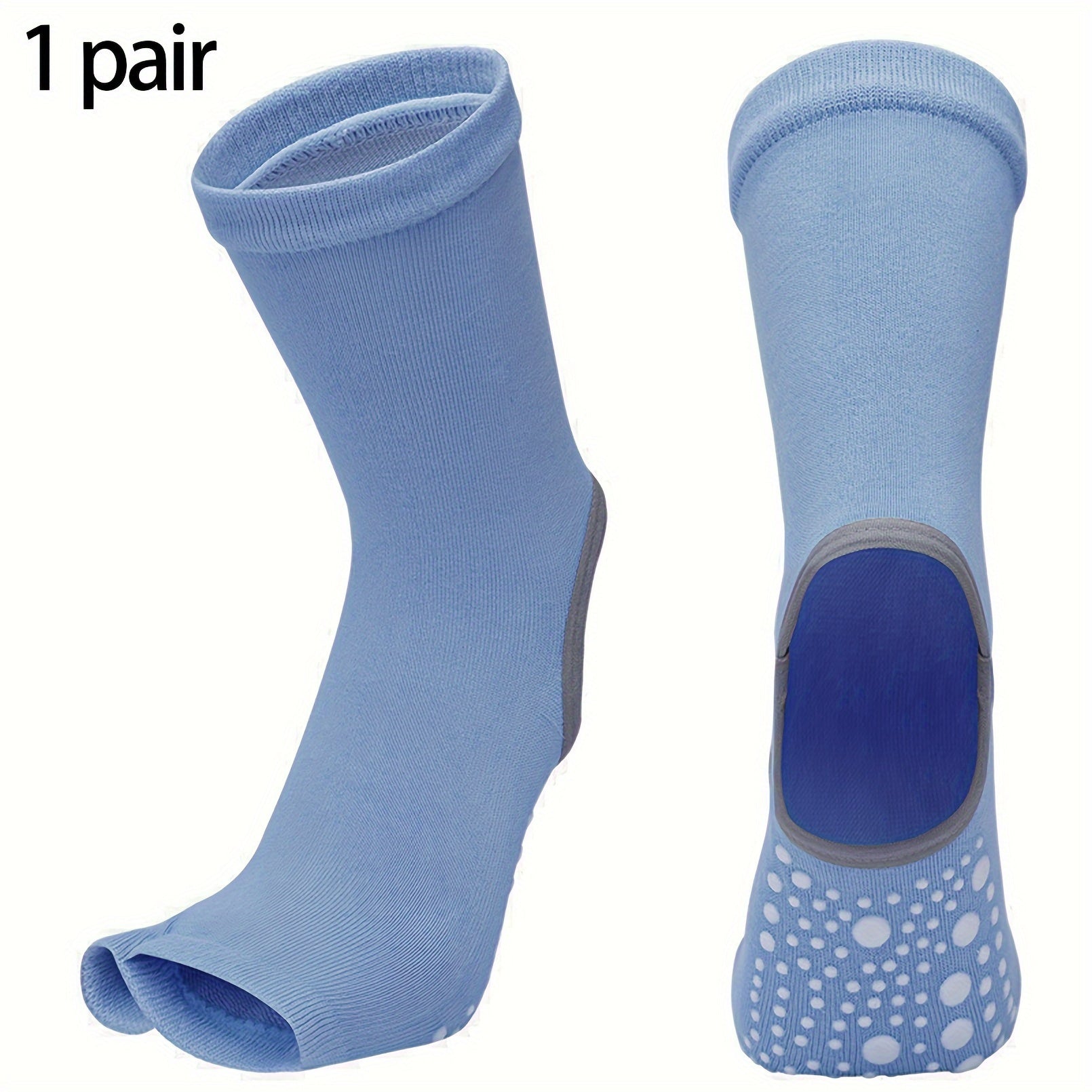 Breathable Non-slip Toeless Yoga Socks Heel Grip Sports Pilates Barre Dance