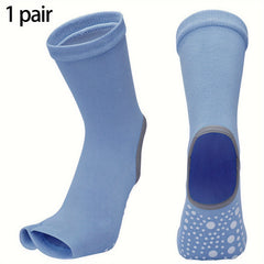 Breathable Non-slip Toeless Yoga Socks Heel Grip Sports Pilates Barre Dance