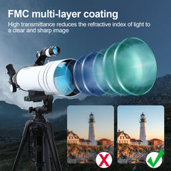 Astronomical Telescope F40070 for Outdoor Camping and Sightseeing