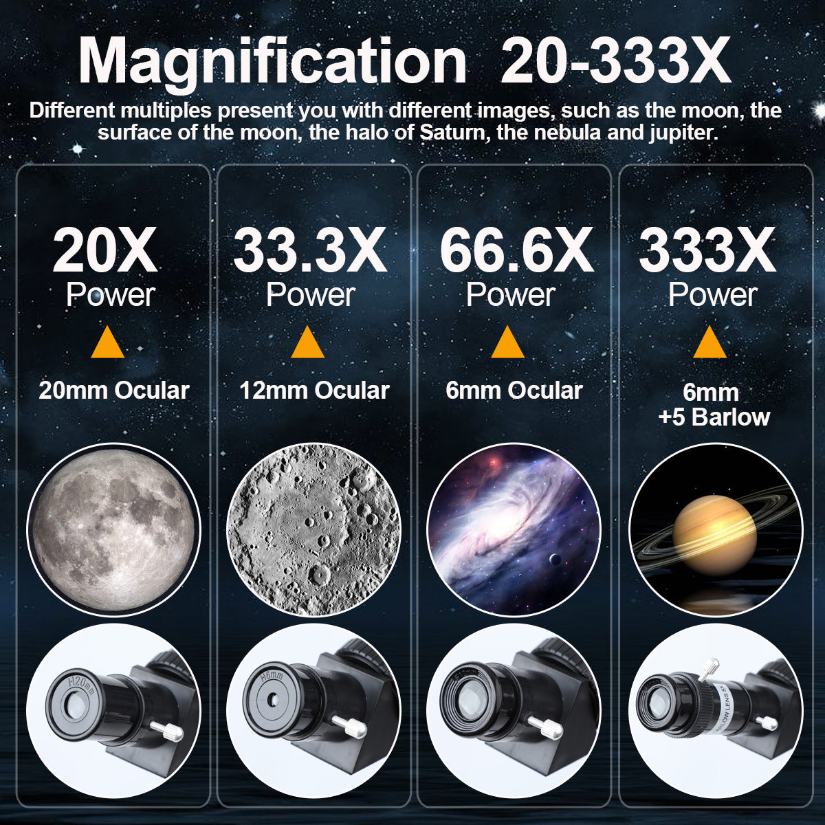 Astronomical Telescope F40070 for Outdoor Camping and Sightseeing