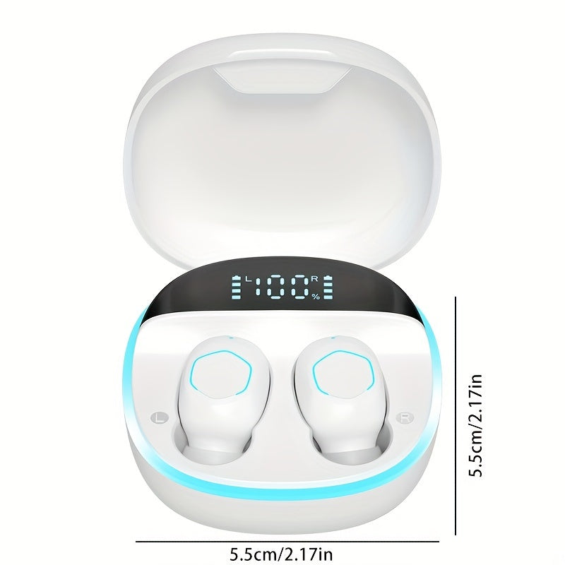 Mini In Ear Wireless Earphones HD Digital Screen Gaming Headphones