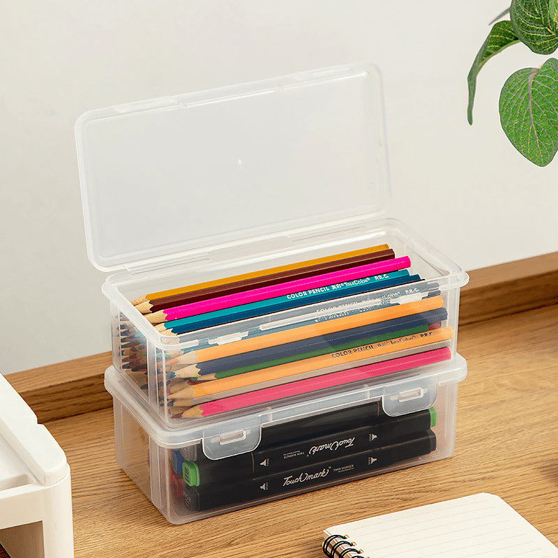 Transparent Stationery Box Pencil Storage Large Capacity Lead Marker Pen