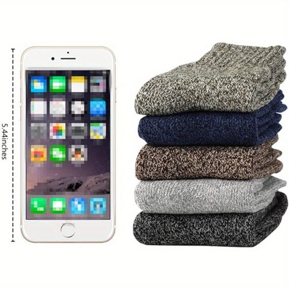 5 Pairs Wool Socks For Women Men Winter Thermal Thick Socks