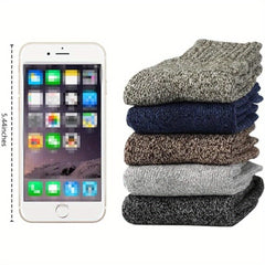 5 Pairs Wool Socks For Women Men Winter Thermal Thick Socks