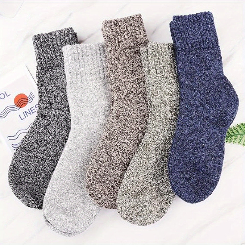 5 Pairs Wool Socks For Women Men Winter Thermal Thick Socks