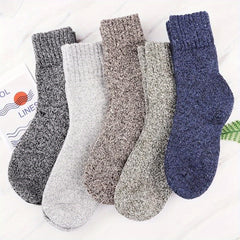 5 Pairs Wool Socks For Women Men Winter Thermal Thick Socks