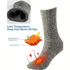 5 Pairs Wool Socks For Women Men Winter Thermal Thick Socks