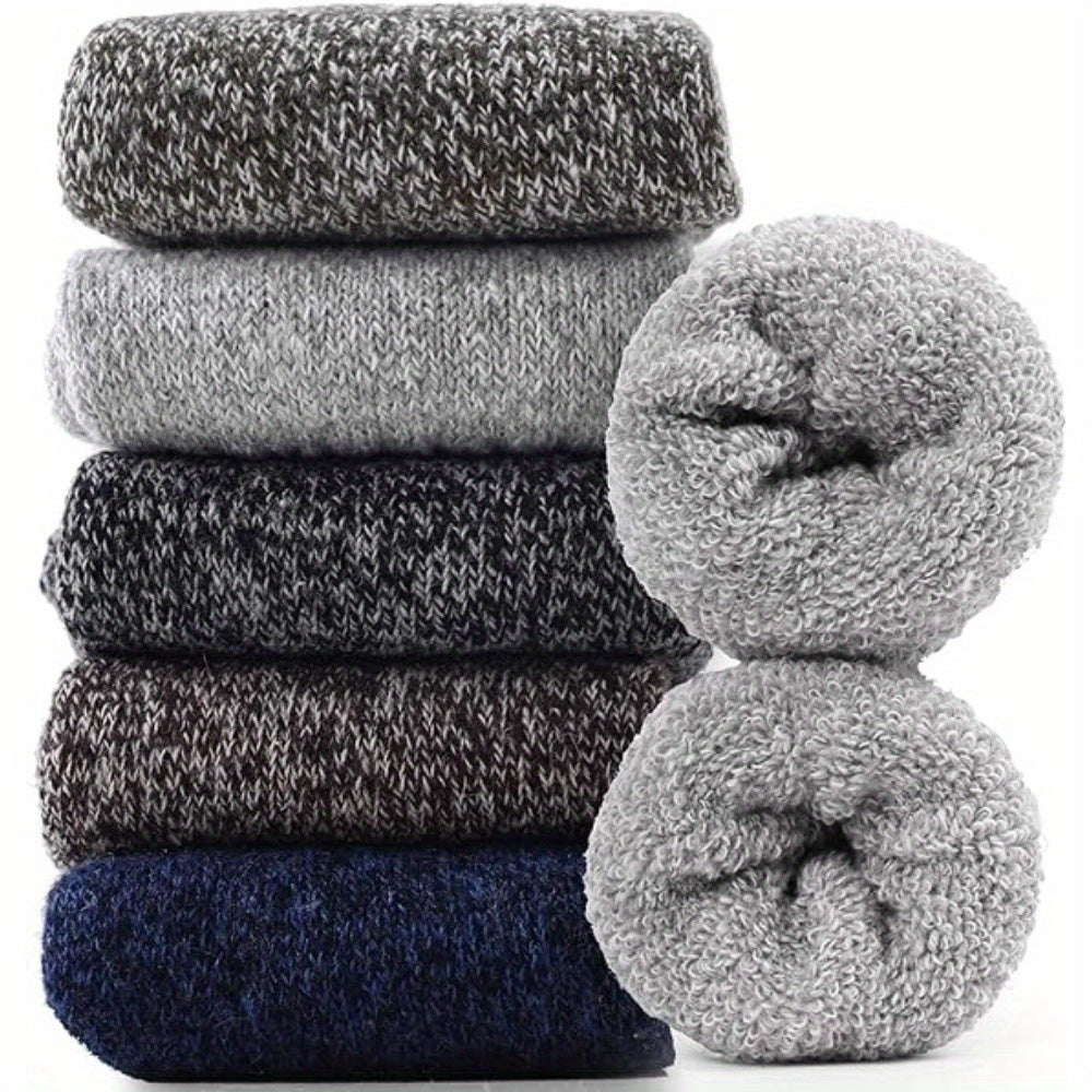 5 Pairs Wool Socks For Women Men Winter Thermal Thick Socks