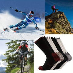 3-pack Men's Warm Crew Socks for Winter Outdoor Activities