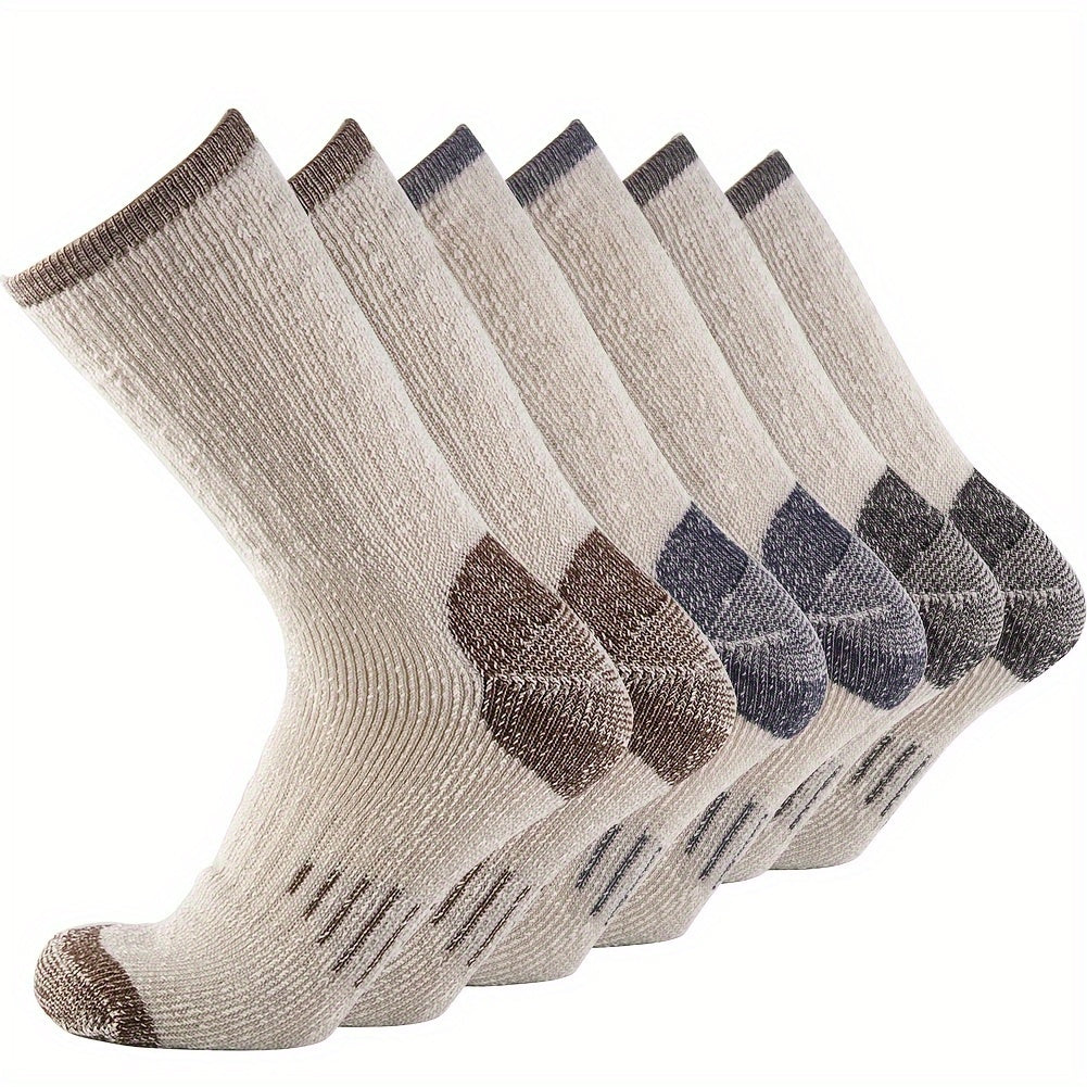 3-pack Men's Warm Crew Socks for Winter Outdoor Activities