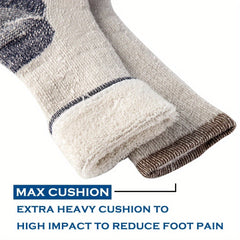 3-pack Men's Warm Crew Socks for Winter Outdoor Activities