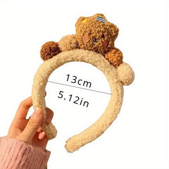 Bear Hair Hoop Autumn Winter Plush Head Hoop Cartoon Headwear