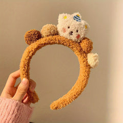 Bear Hair Hoop Autumn Winter Plush Head Hoop Cartoon Headwear