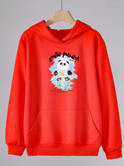 Smile Panda Print Hoodie Girls Casual Pullover Hooded Top Spring Fall