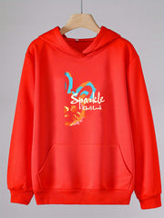 Sparkle Print Hoodie For Girls Kids Casual Pullover Hooded Long Sleeve Top