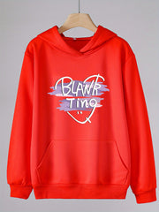 Girl's Blank Ting Print Hoodie Kids Pullover Long Sleeve Top