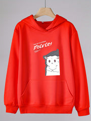 Cat Print Hoodie For Girls Kids Casual Pullover Hood Long Sleeve Top