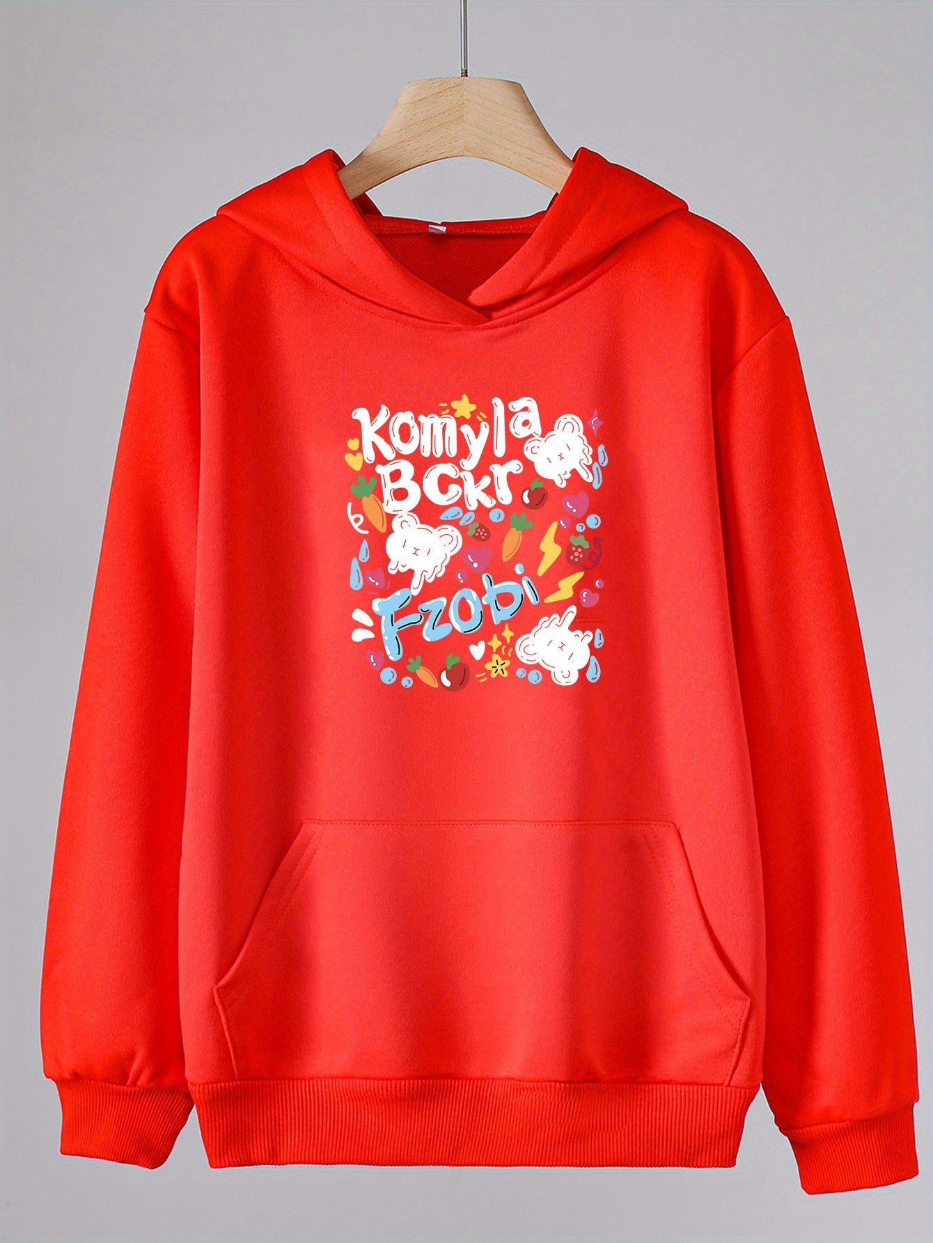 Girls Cartoon Bears Hoodie Kids Pullover Long Sleeve Top