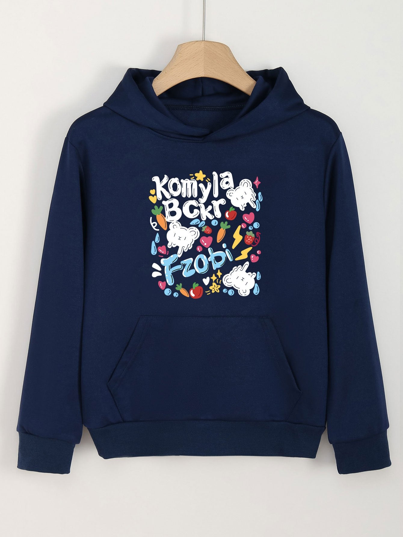 Girls Cartoon Bears Hoodie Kids Pullover Long Sleeve Top