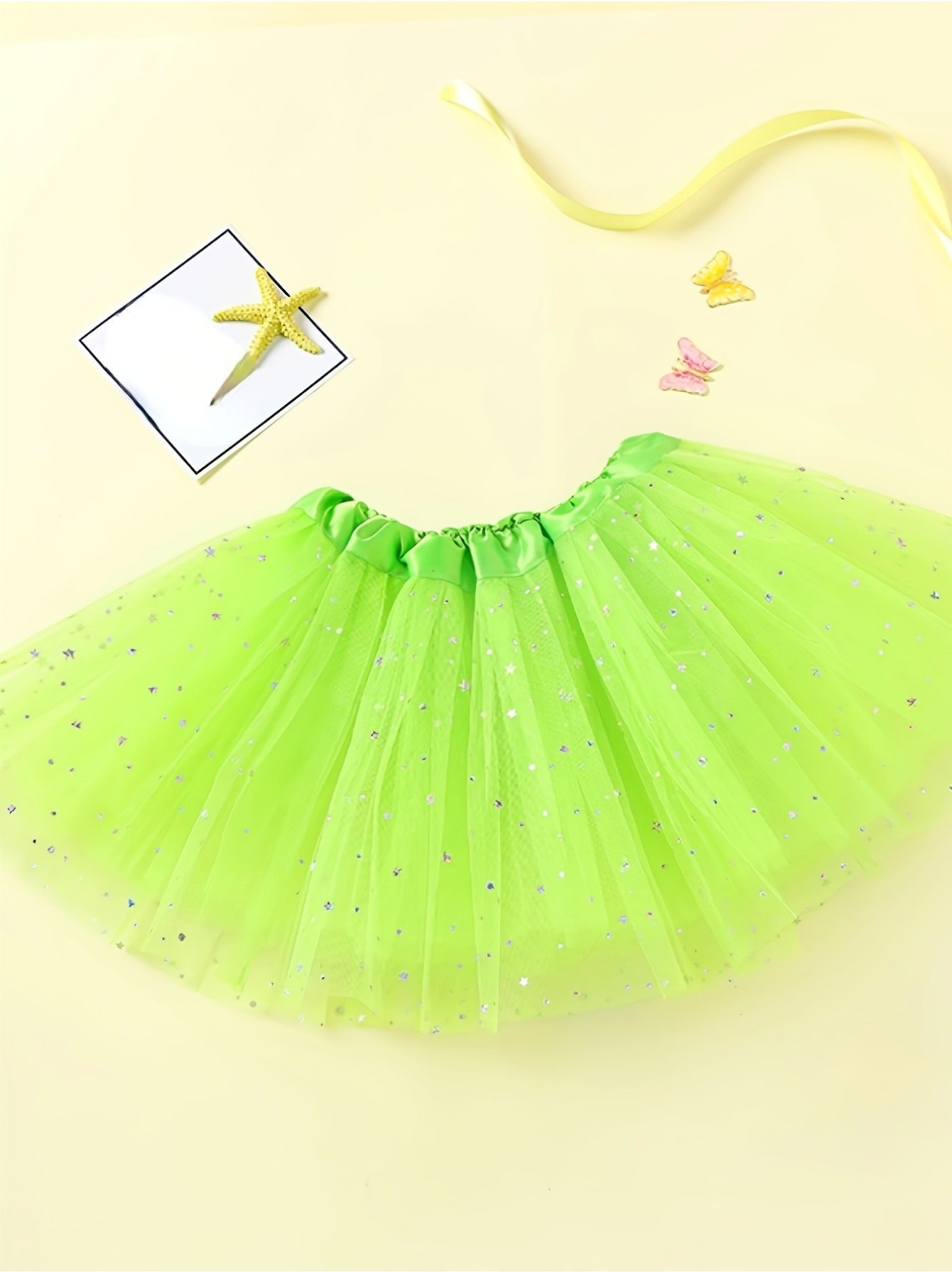 Sequin Tutu Skirt Mesh Dance Party Gift 6-7y