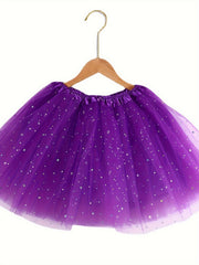 Sequin Tutu Skirt Mesh Dance Party Gift 6-7y