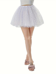 Sequin Tutu Skirt Mesh Dance Party Gift 6-7y