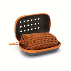 Cooling Sports Towel w/ Silicone Box Quick Dry for Yoga Golf Gym Running