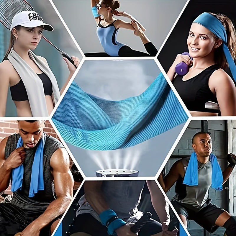 Cooling Sports Towel w/ Silicone Box Quick Dry for Yoga Golf Gym Running