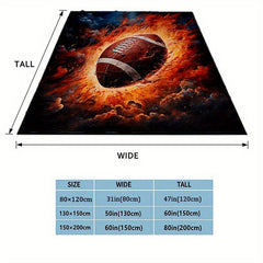 Flame Rugby Portable Camping Thin Blanket Lightweight Flannel Throw Blanket