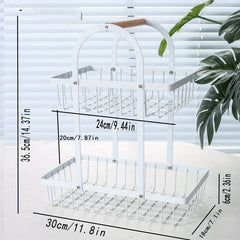 Nordic Style Iron Basket Double layer Portable Fruit Basket
