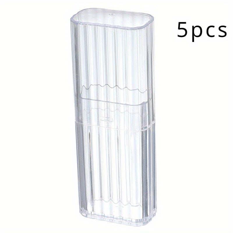 5pcs Transparent Storage Box Travel Toothpick Small Item Wrapping Box