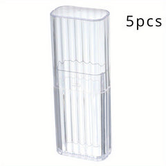 5pcs Transparent Storage Box Travel Toothpick Small Item Wrapping Box