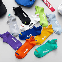 5 Pairs Bright Ankle Socks For Men Breathable Sport Running Socks
