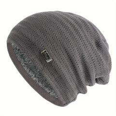 Winter Velvet Knitted Hat Coldproof Ear Warm Beanie for Outdoor Skiing
