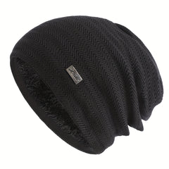 Winter Velvet Knitted Hat Coldproof Ear Warm Beanie for Outdoor Skiing