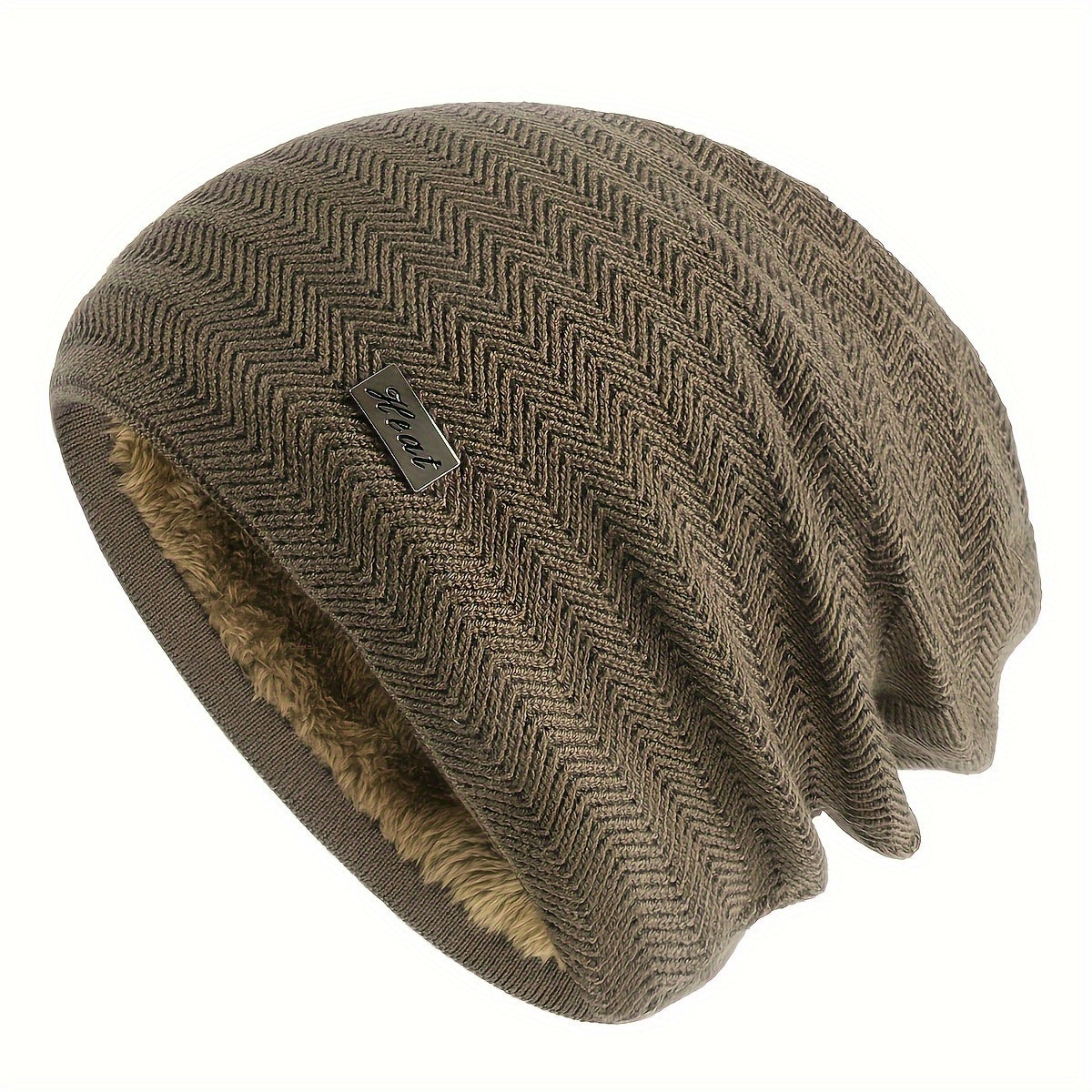 Winter Velvet Knitted Hat Coldproof Ear Warm Beanie for Outdoor Skiing