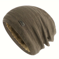 Winter Velvet Knitted Hat Coldproof Ear Warm Beanie for Outdoor Skiing
