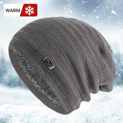 Winter Velvet Knitted Hat Coldproof Ear Warm Beanie for Outdoor Skiing