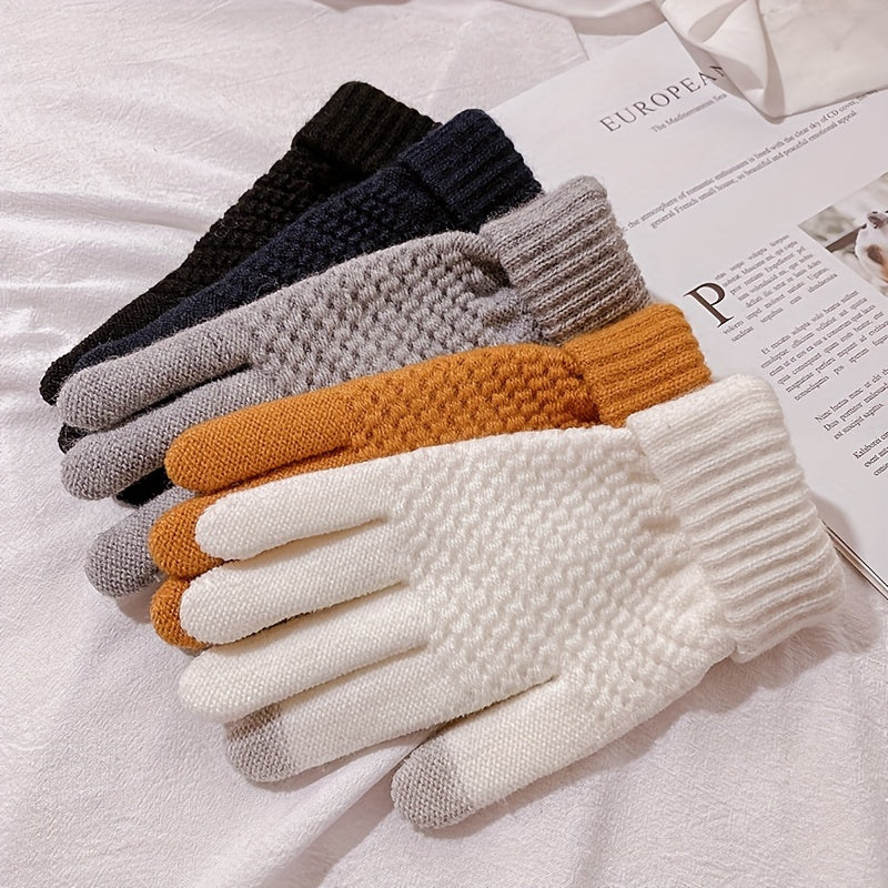 Winter Thermal Knit Gloves Touch Screen Thickened for Cycling Hiking