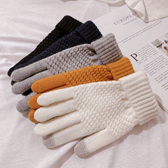 Winter Thermal Knit Gloves Touch Screen Thickened for Cycling Hiking