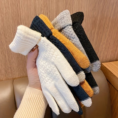 Winter Thermal Knit Gloves Touch Screen Thickened for Cycling Hiking