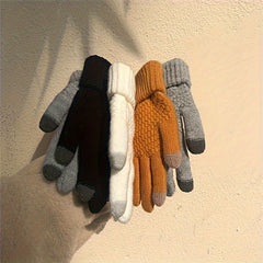 Winter Thermal Knit Gloves Touch Screen Thickened for Cycling Hiking