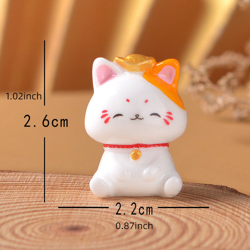 Cat Ornament Cartoon Resin Figurines Decor Dollhouse Fairy Garden Kitten